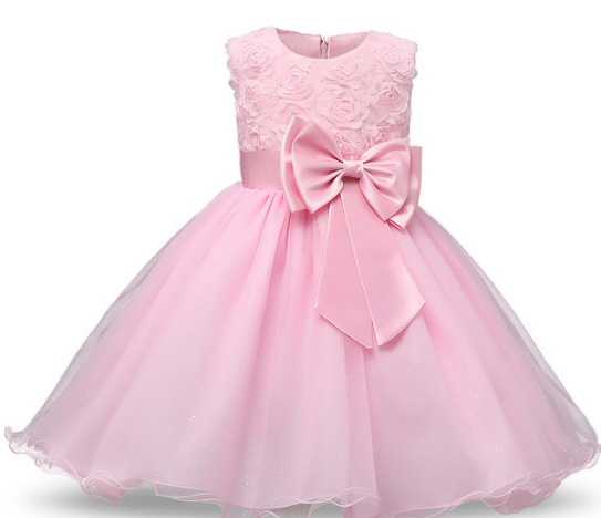 Vestido rosa bebê